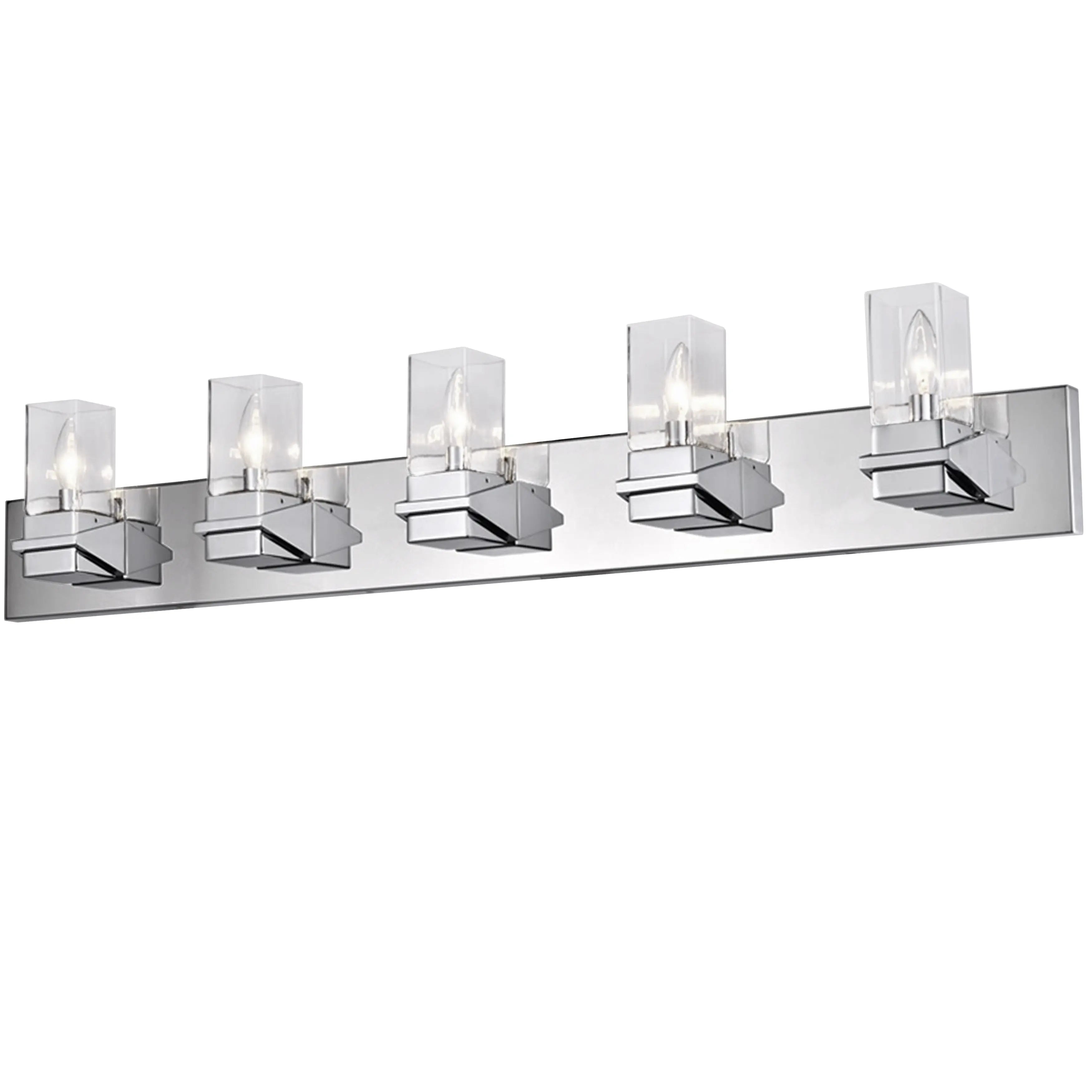 Dainolite 5 Light Incandescent Vanity, Polished Chrome w/ Clear Glass