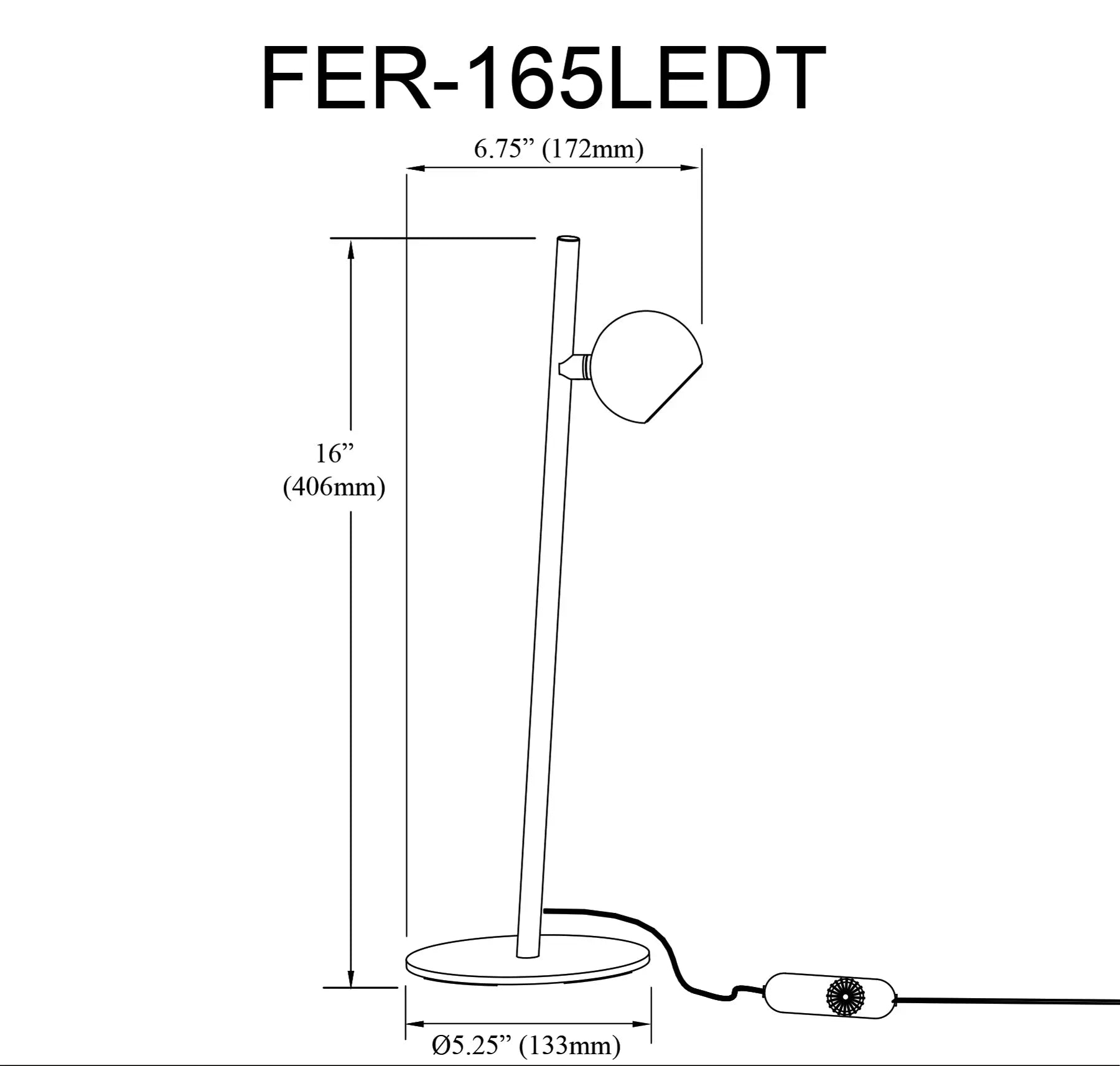 Dainolite 5.5W Sandy Black Table Lamp