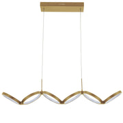 Dainolite 50W Horizontal Pendant, Aged Brass w/ White Silicone Diffuser