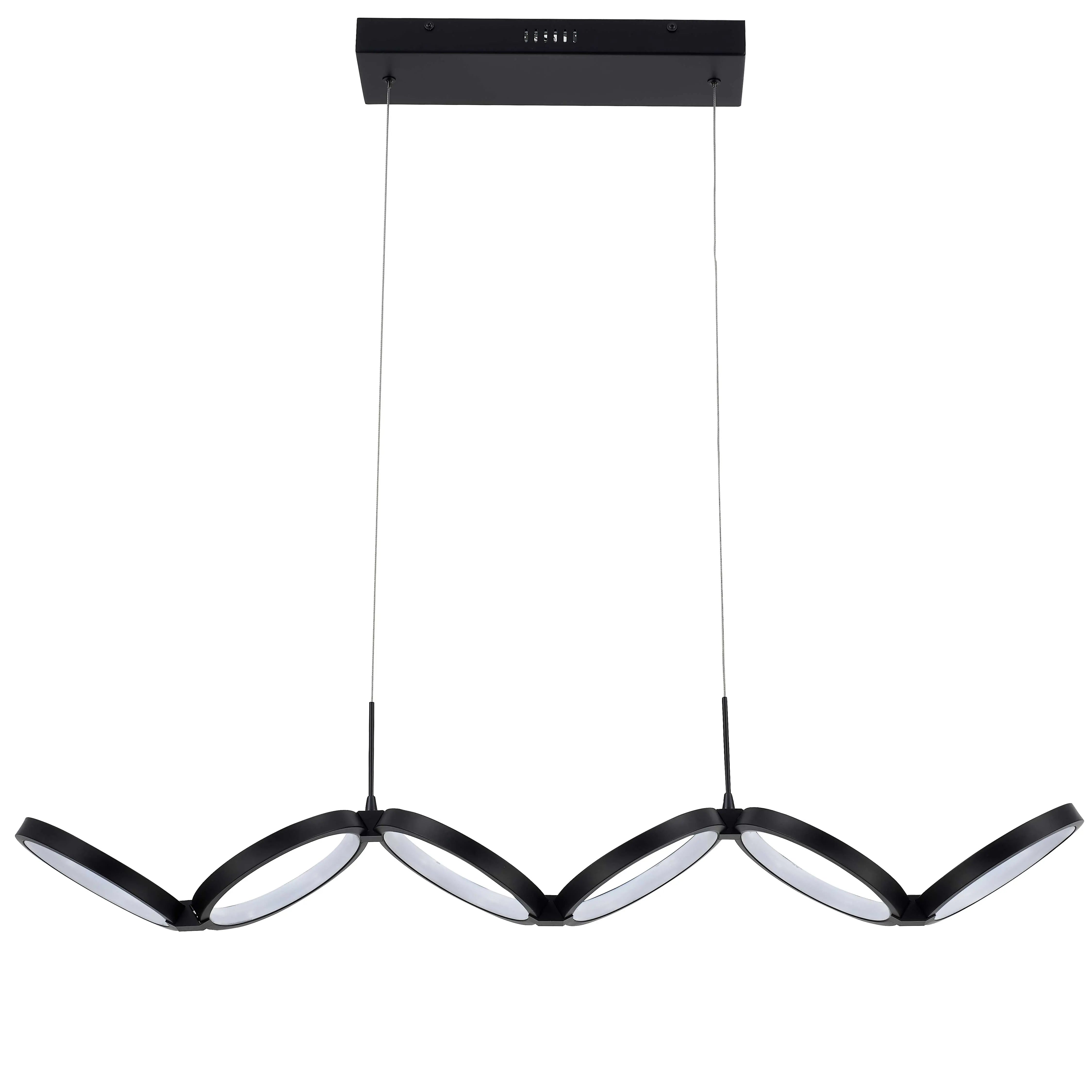 Dainolite 50W Horizontal Pendant, Matte Black w/ White Silicone Diffuser