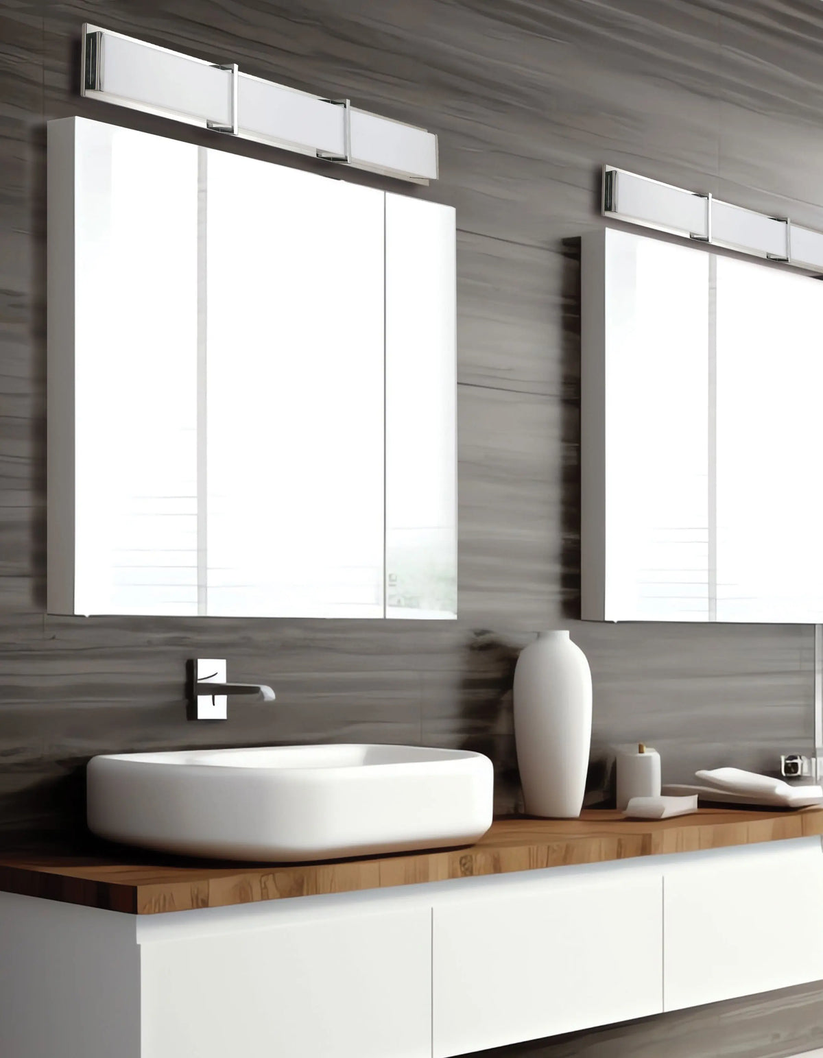 Dainolite 50W Polished Chrome Vanity Light w/ White Acrylic Diffuser