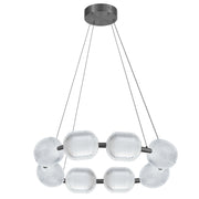 Dainolite 56W Chandelier in Matte Black w/ Clear Pattern Acrylic
