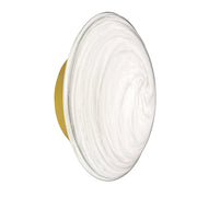 Dainolite 5W Wall Sconce in Aged Brass w/ Swirl Glass