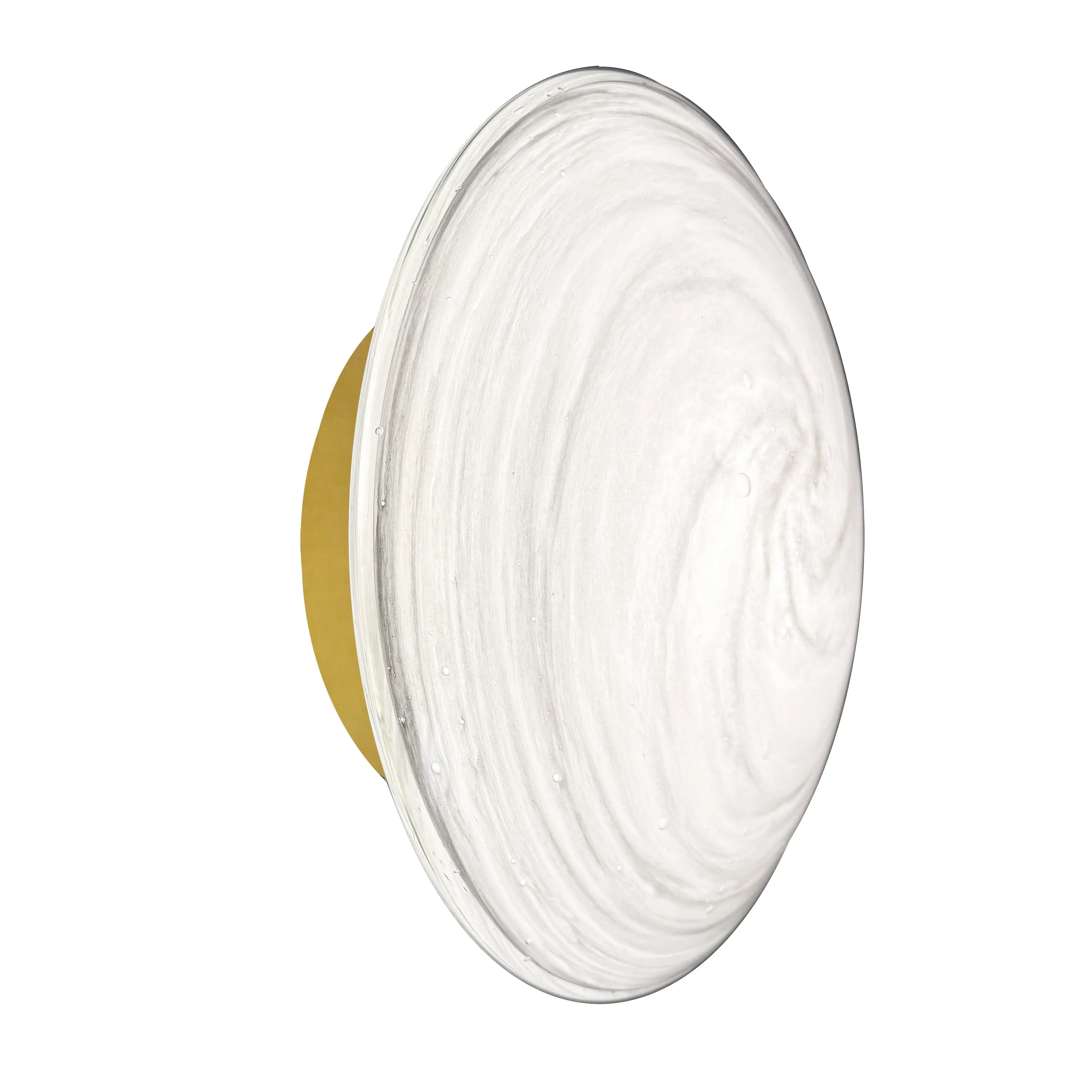 Dainolite 5W Wall Sconce in Aged Brass w/ Swirl Glass