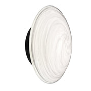 Dainolite 5W Wall Sconce in Matte Black w/ Swirl Glass