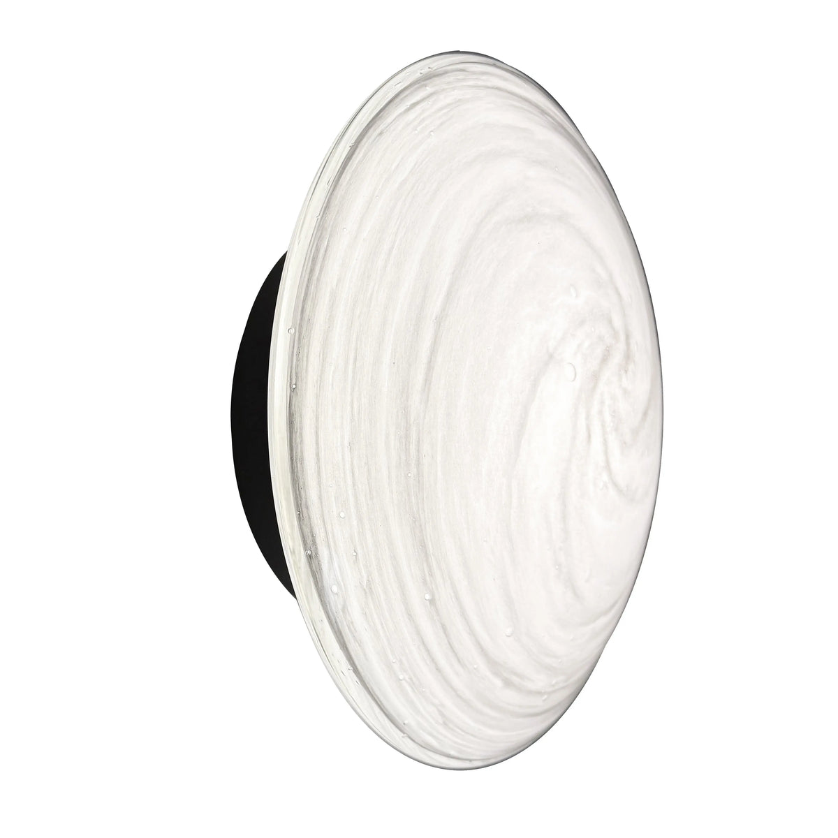Dainolite 5W Wall Sconce in Matte Black w/ Swirl Glass