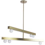 Dainolite 6 Light Aged Brass Chandelier w/ Frosted Glass