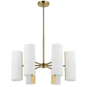 Dainolite 6 Light Aged Brass Chandelier w/ Opal Glass