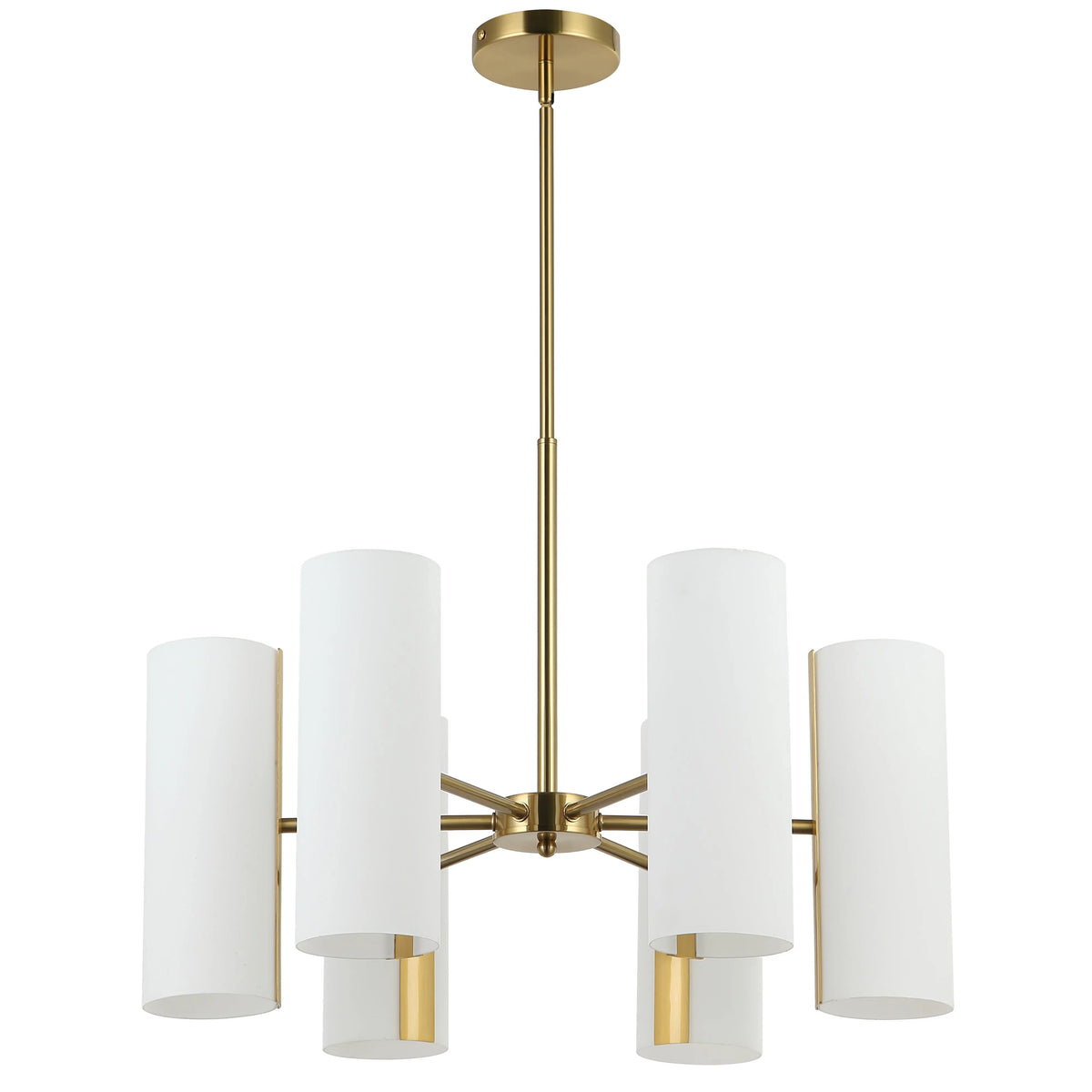 Dainolite 6 Light Aged Brass Chandelier w/ Opal Glass