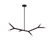 Dainolite 6 Light Horizontal Pendant in Matte Black
