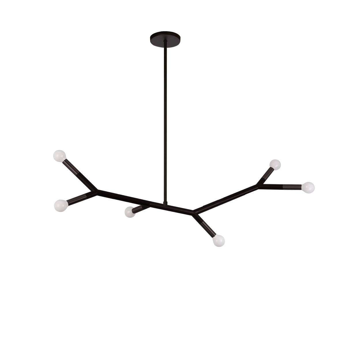 Dainolite 6 Light Horizontal Pendant in Matte Black