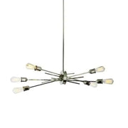 Dainolite 6 Light Horizontal Pendant, Burnished Chrome Finish