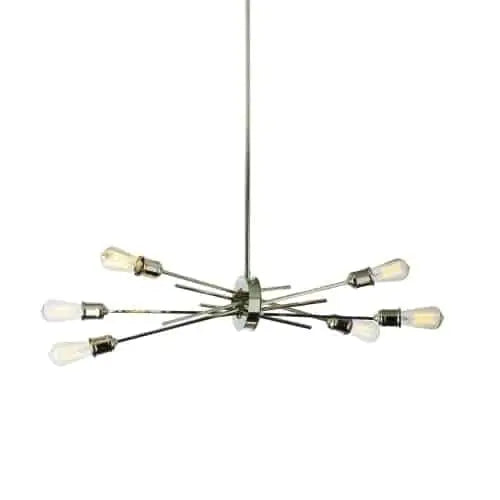 Dainolite 6 Light Horizontal Pendant, Burnished Chrome Finish