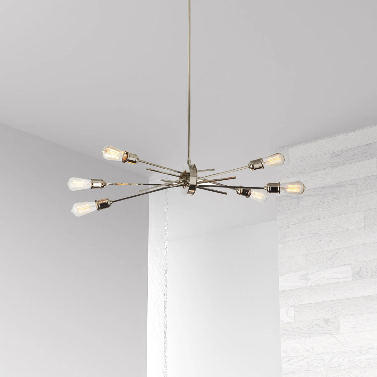 Dainolite 6 Light Horizontal Pendant, Burnished Chrome Finish