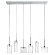 Dainolite 6 Light Horizontal Pendant, Polished Chrome