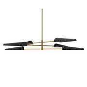 Dainolite 6 Light Incandescent 3-Tier Chandelier Aged Brass and Matte Black