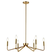 Dainolite 6 Light Incandescent Chandelier, Aged Brass