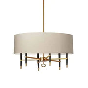 Dainolite 6 Light Incandescent Chandelier, VB w/ Cream Shade