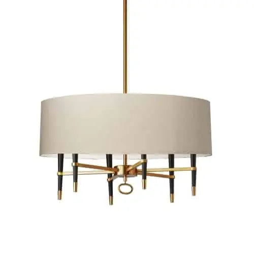 Dainolite 6 Light Incandescent Chandelier, VB w/ Cream Shade