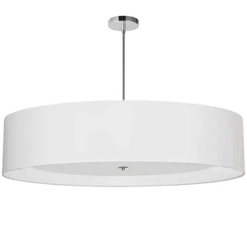 Dainolite 6 Light Polished Chrome Helena Pendant w/ White Shade and White Fabric Diffuser