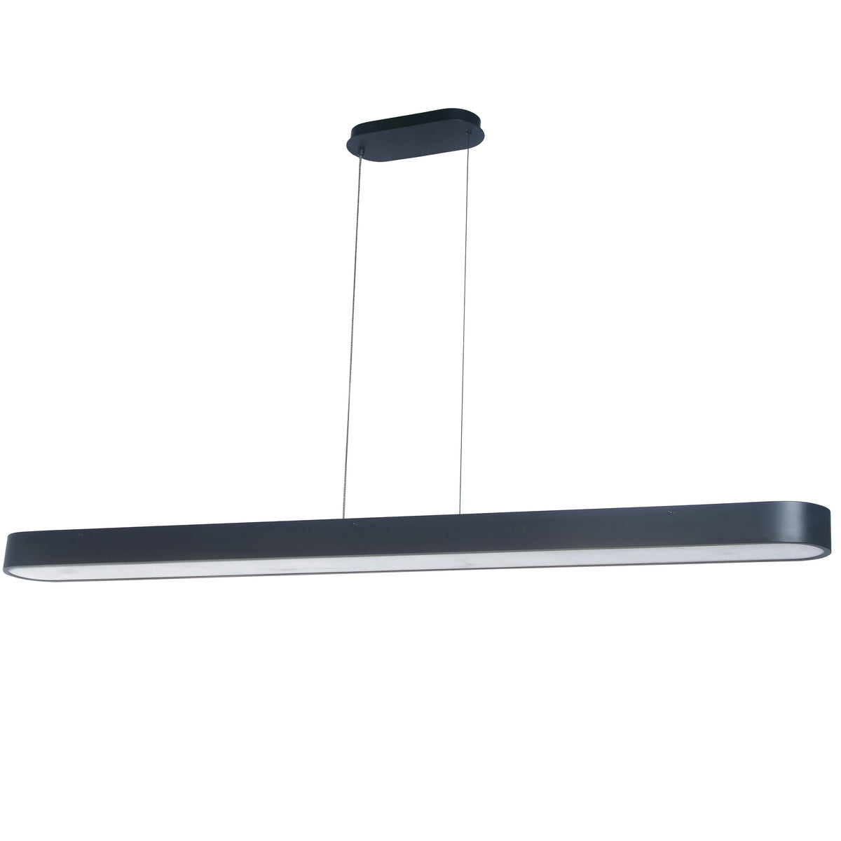 Dainolite 60W Matte Black Horizontal Pendant w/ Faux Alabaster