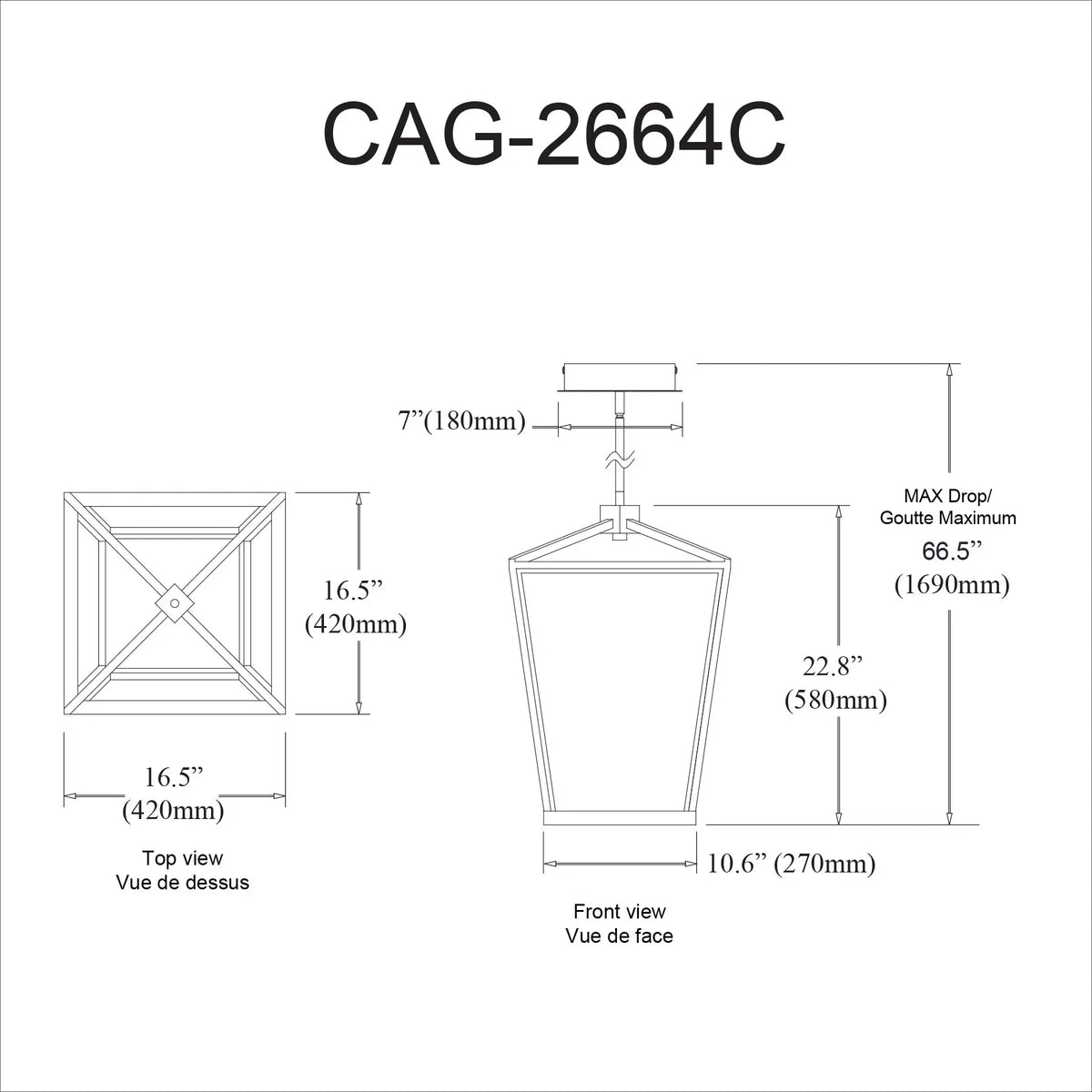 Dainolite 64W Chandelier, Aged Brass with White Diffuser