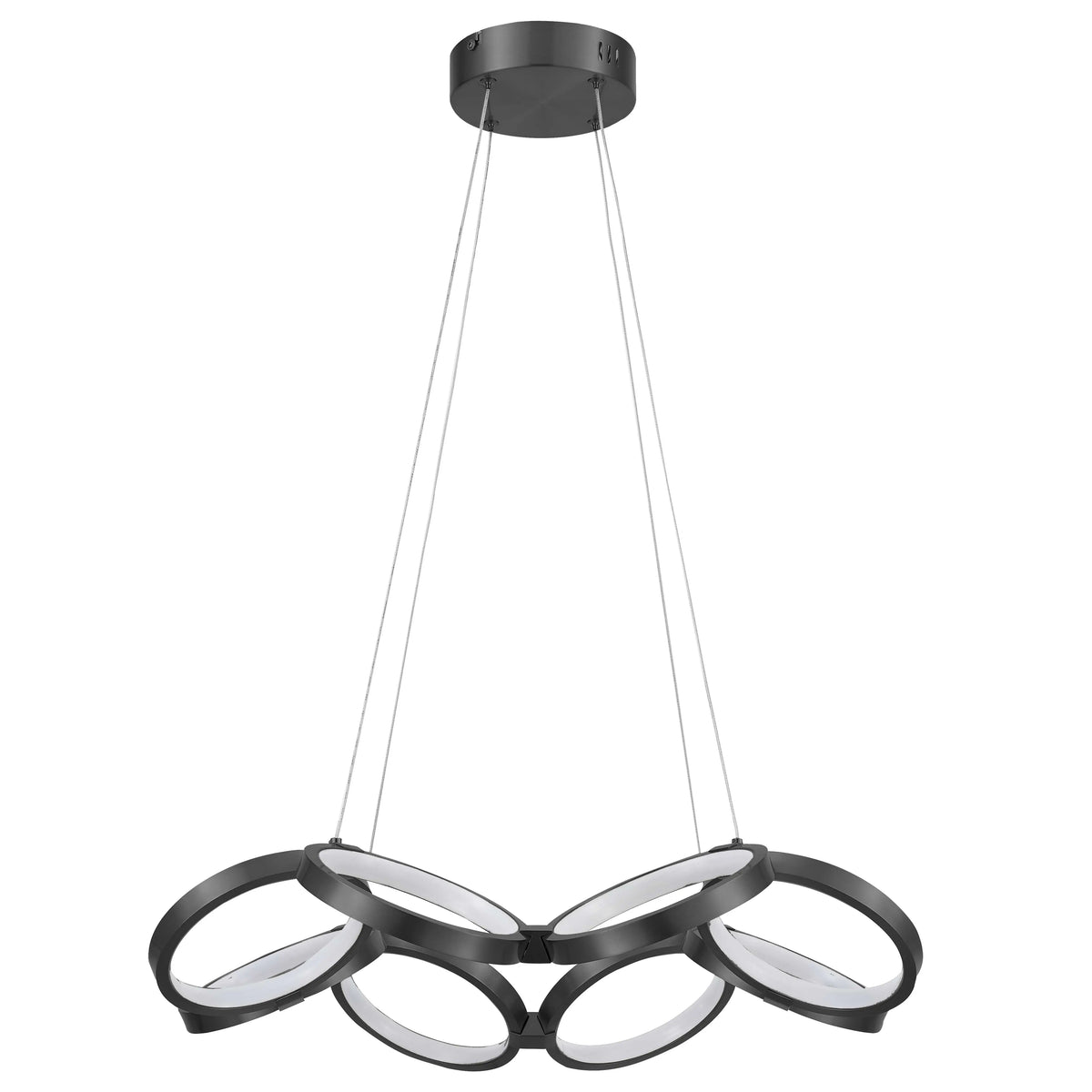 Dainolite 64W Chandelier, Matte Black w/ White Silicone Diffuser
