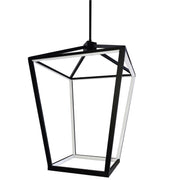 Dainolite 64W Chandelier, Matte Black with White Diffuser