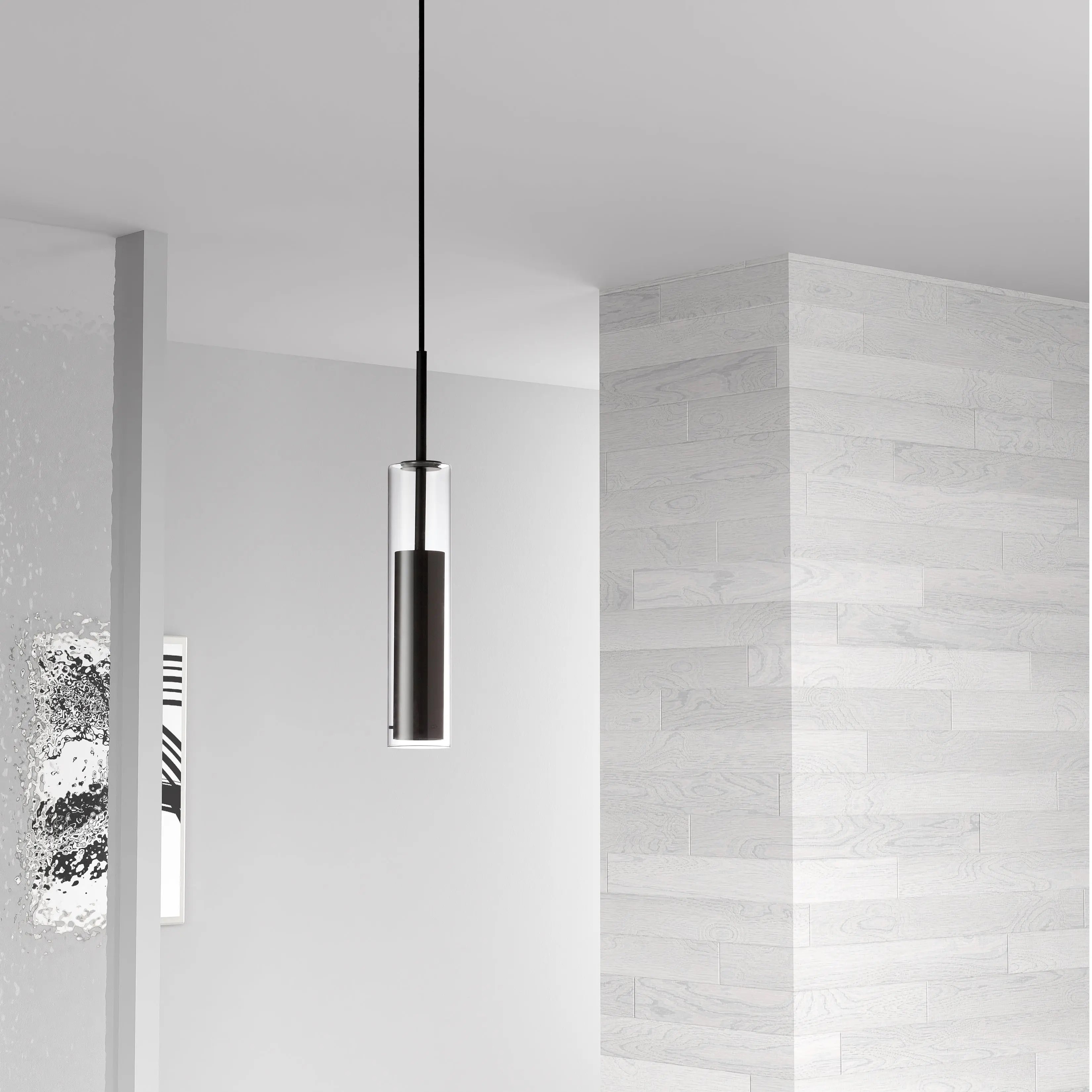 Dainolite 6W LED Pendant, Black Finish with Clear Glass