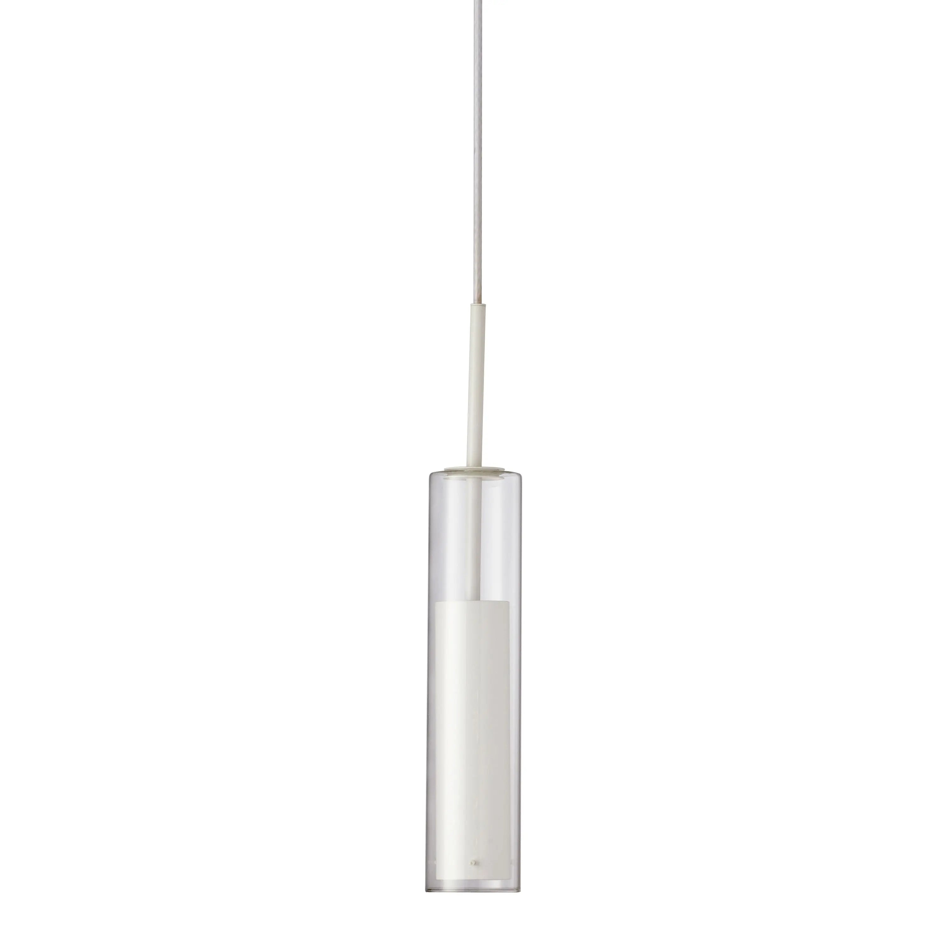 Dainolite 6W LED Pendant, White Finish with Clear Glass