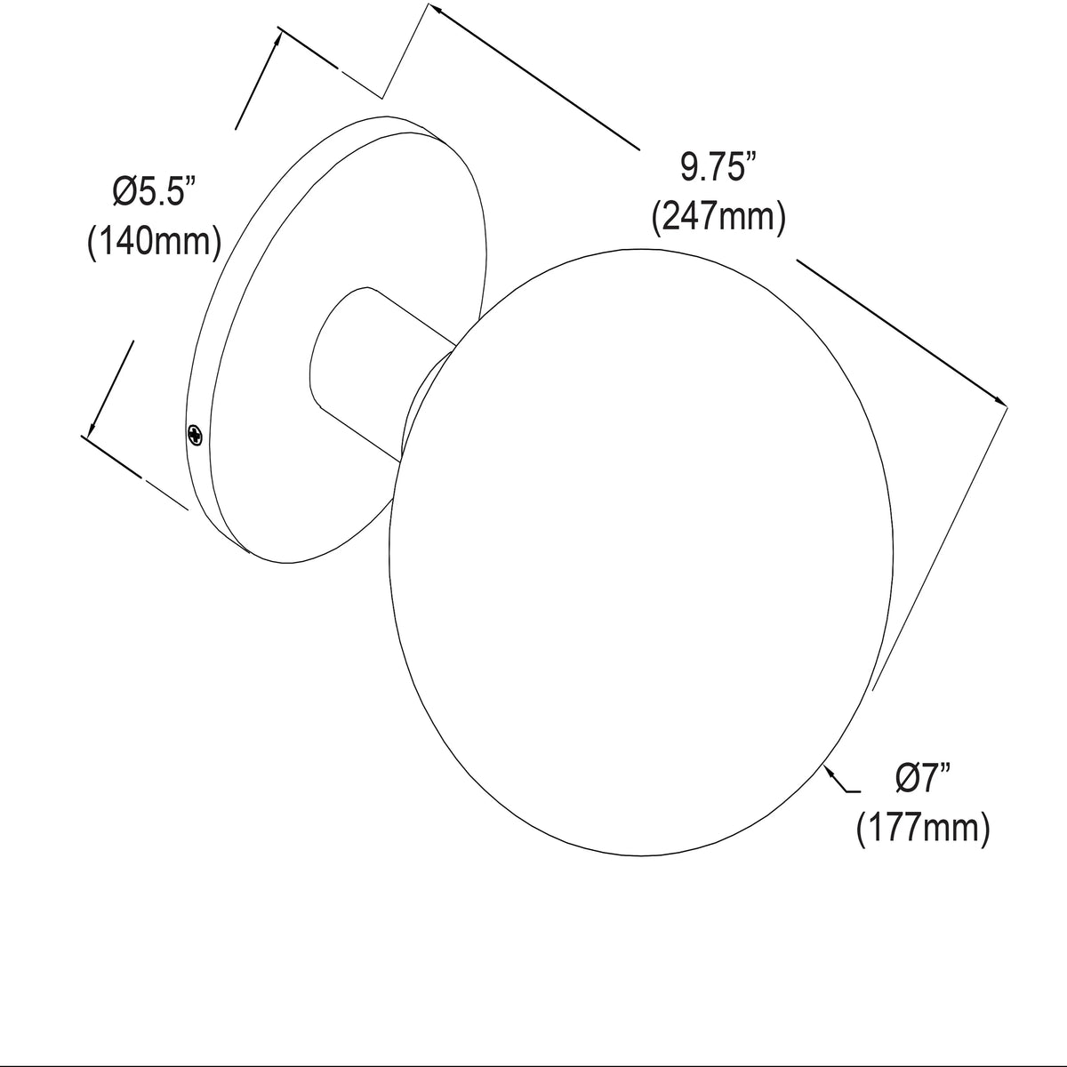 Dainolite 6W Wall Sconce, Matte Black w/ Opal glass