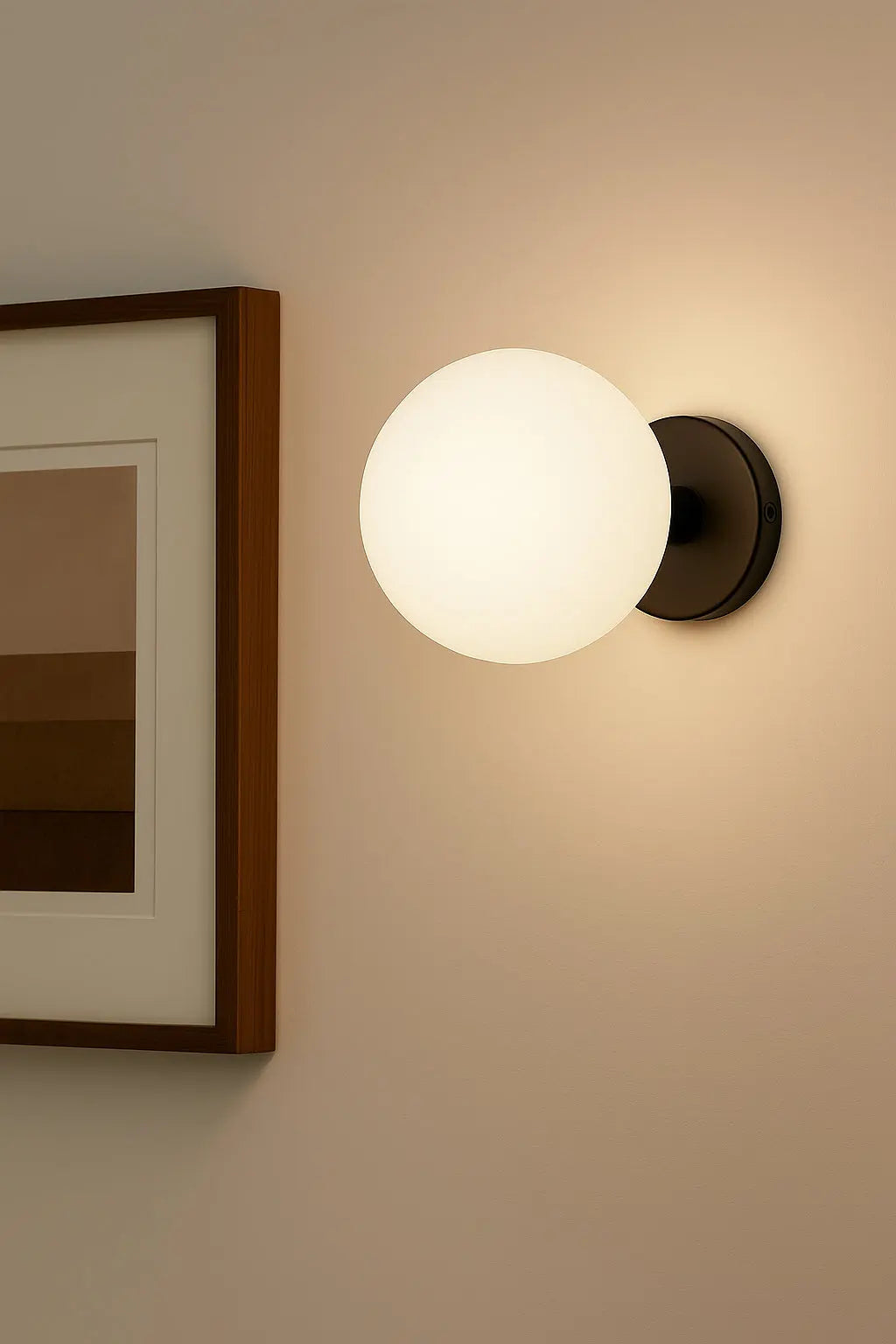 Dainolite 6W Wall Sconce, Matte Black w/ Opal glass