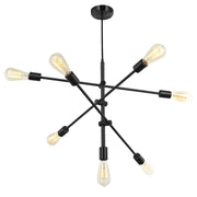 Dainolite 7 Light Pendant Black Finish