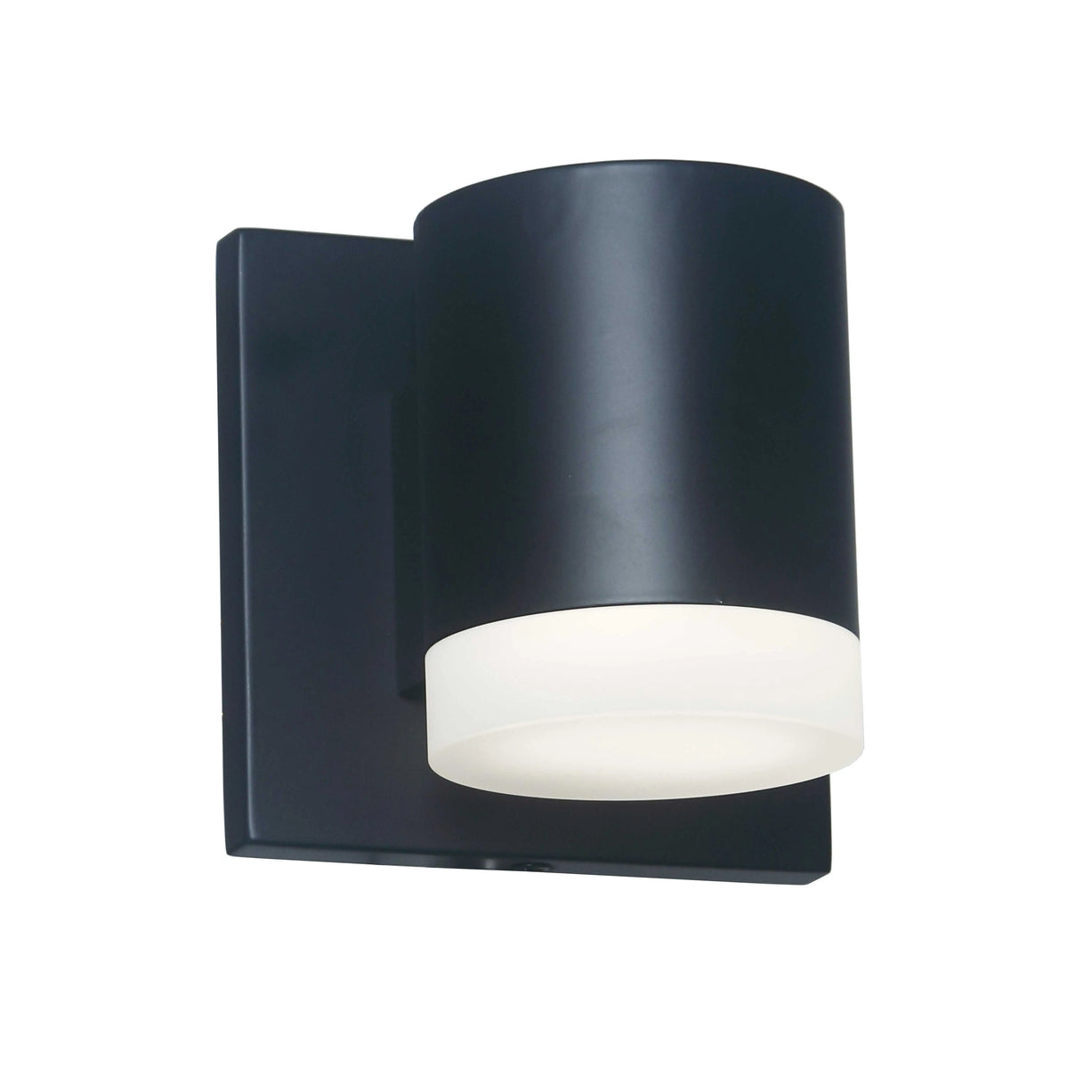 Dainolite 7W Wall Sconce, Matte Black w/ Frosted Acrylic Diffuser