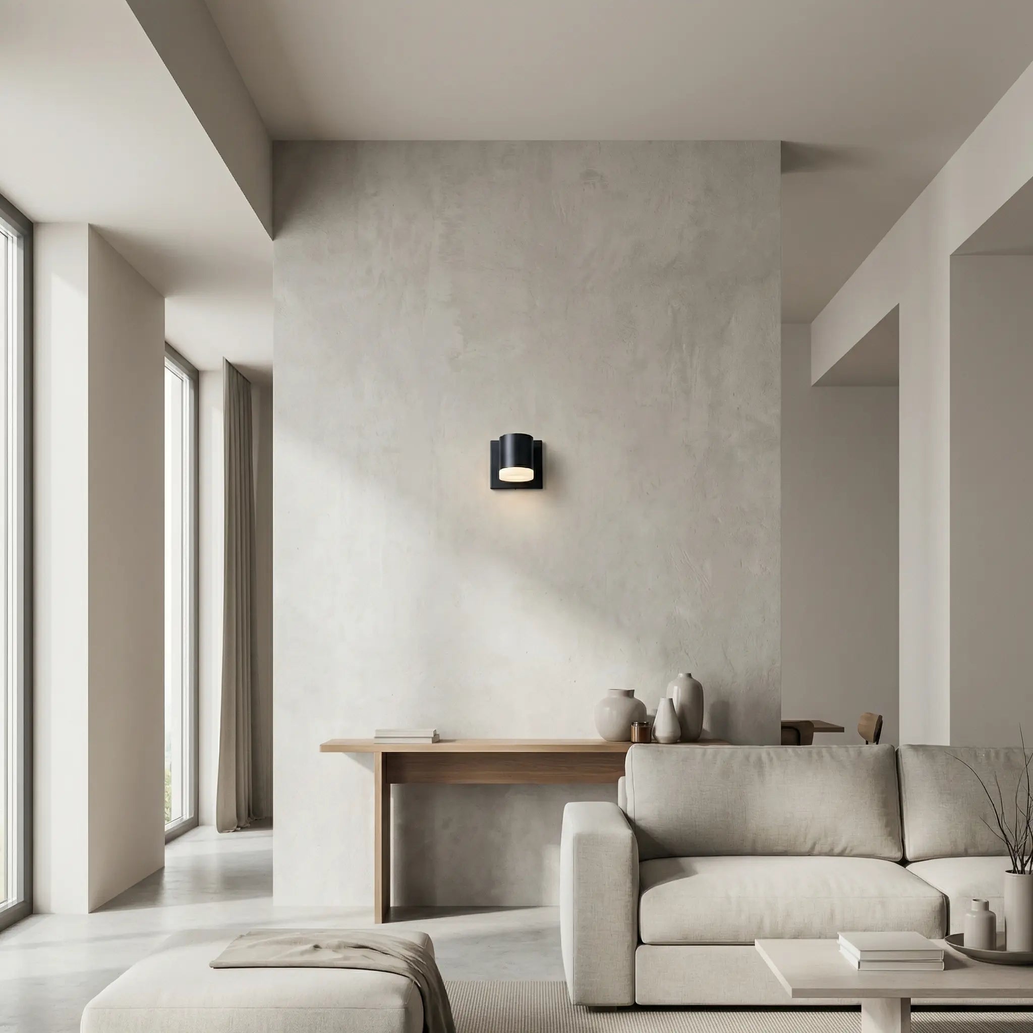 Dainolite 7W Wall Sconce, Matte Black w/ Frosted Acrylic Diffuser