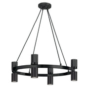 Dainolite 8 Light Chandelier in Matte Black