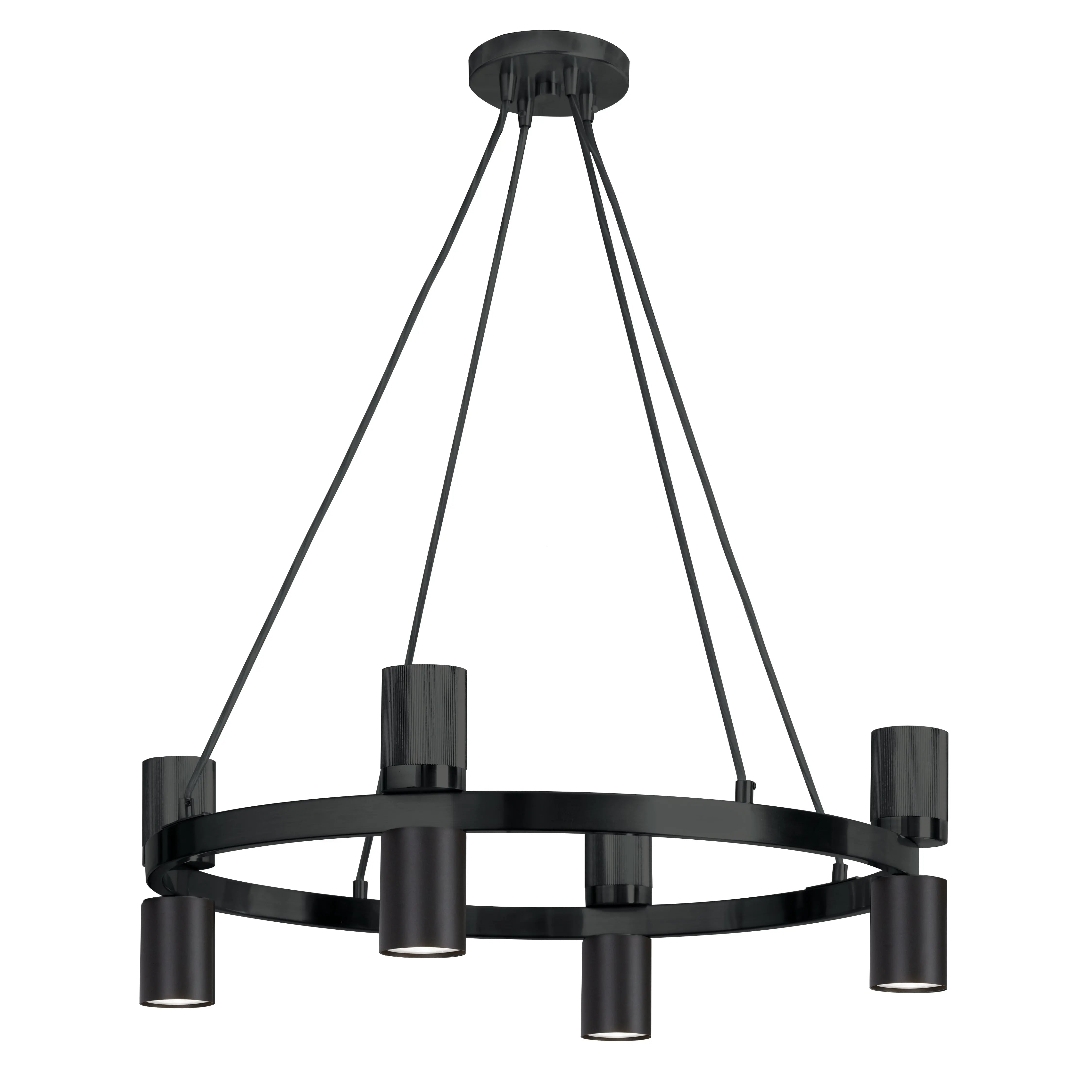 Dainolite 8 Light Chandelier in Matte Black