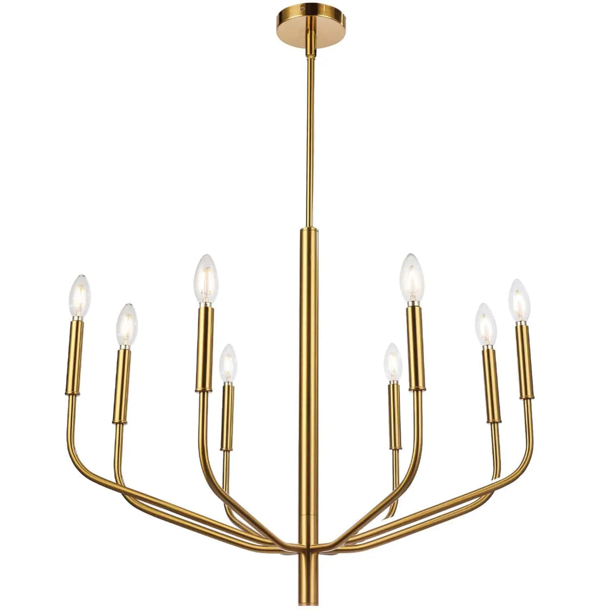 Dainolite 8 Light Incandescent Chandelier, Aged Brass