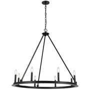 Dainolite 8 Light Incandescent Chandelier, Matte Black