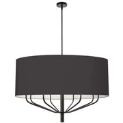 Dainolite 8 Light Incandescent Chandelier, Matte Black with White Shade