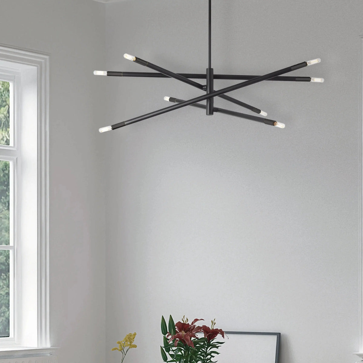 Dainolite 8 Light Incandescent Pendant, Matte Black - Plumbing Market