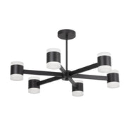 Dainolite 84W Chandelier, Matte Black w/ Frosted Acrylic Diffuser