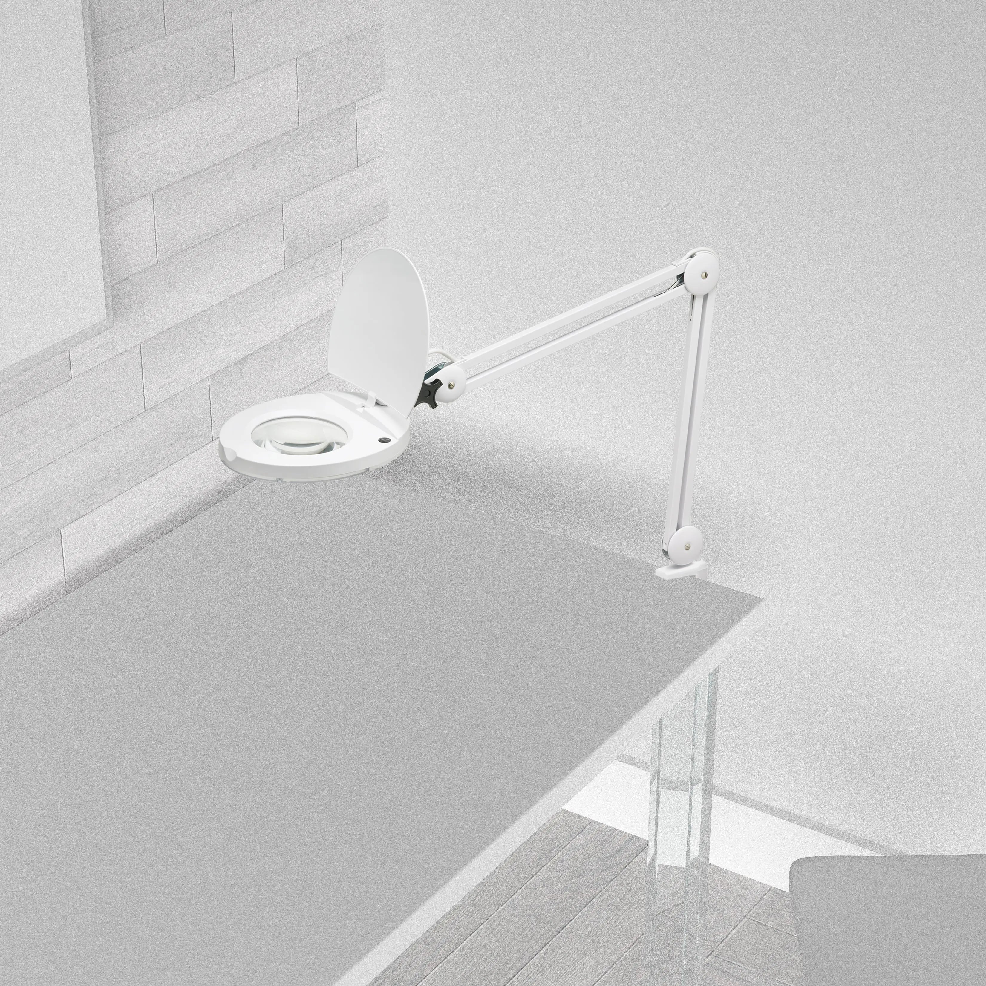 Dainolite 8W LED Magnifier Lamp, White Finish DMLED10-A-WH
