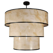 Dainolite 9 Light Incandescent Pendant, Matte Black w/Marble Alabaster Shade