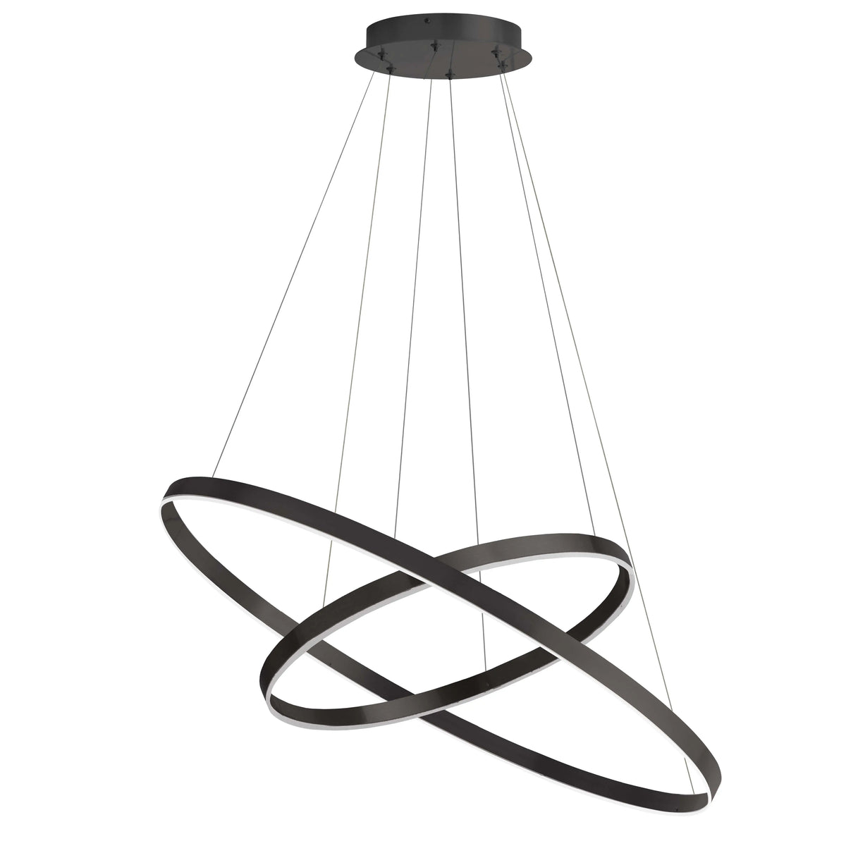 Dainolite 97W Chandelier, Matte Black w/ White Acrylic Diffuser