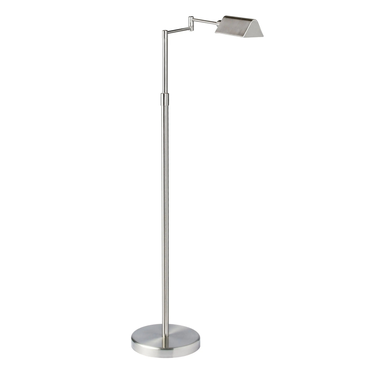 Dainolite 9W LED Swing Arm Floor Lamp, Satin Nickel Finish