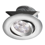Dainolite Aluminum 2x4W 3000K, CRI80+, 25° beam, 24VDC input with Male Connector, 18" Lead wire, D84xH50 mm, Dimmable.±25° Adjustable tilt angle.