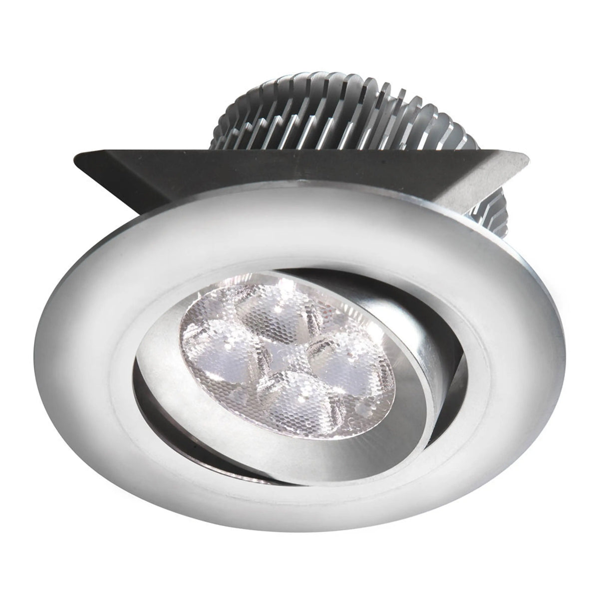 Dainolite Aluminum 2x4W 3000K, CRI80+, 25° beam, 24VDC input with Male Connector, 18" Lead wire, D84xH50 mm, Dimmable.±25° Adjustable tilt angle.