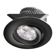 Dainolite Black 2x4W 3000K, CRI80+, 25° beam, 24VDC input with Male Connector, 18" Lead wire, D84xH50 mm, Dimmable.±25° Adjustable tilt angle.