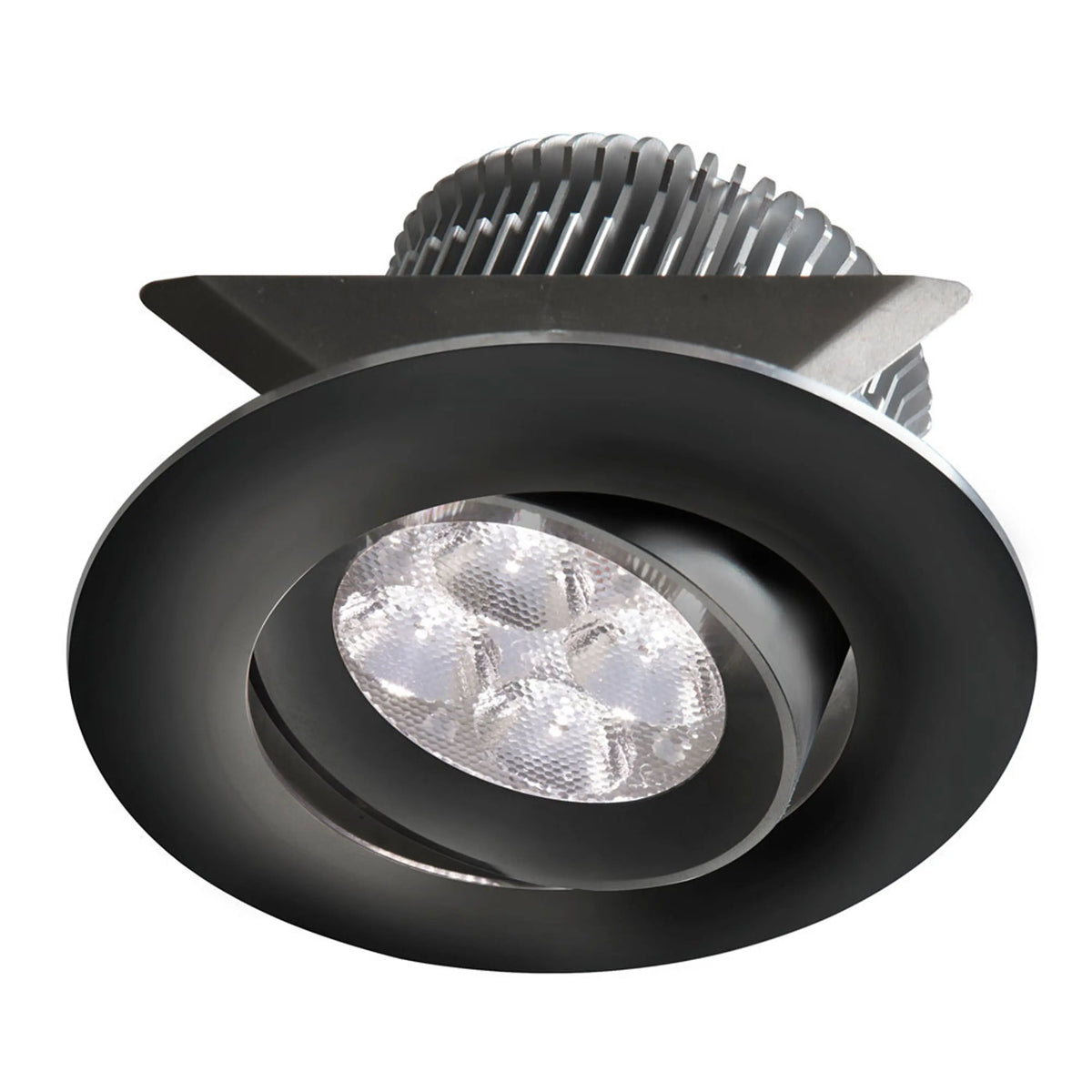 Dainolite Black 2x4W 3000K, CRI80+, 25° beam, 24VDC input with Male Connector, 18" Lead wire, D84xH50 mm, Dimmable.±25° Adjustable tilt angle.